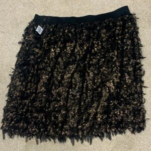 Stretchy frills Skirt, XL, black and copper color.